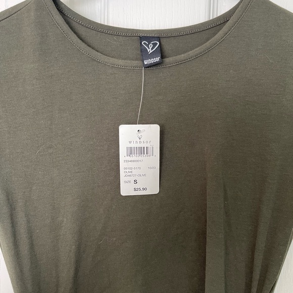 Windsor Dark Green Twist Midi Dress - Picture 3 of 4